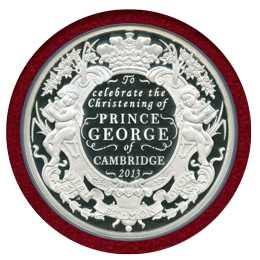 【SOLD】イギリス 2013年 10ポンド(5oz) 銀貨 ジョージ王子洗礼 NGC PF70UC