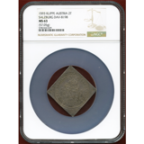 ザルツブルク 1593年 2ターラー銀貨クリッペ 聖ルパードと不動の塔 MS63