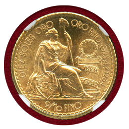 ペルー 1960年 10ソル 金貨 女神座像 NGC MS67