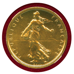 フランス 1960年 5フラン 金貨 ピエフォー 種を蒔く女神 NGC MS67