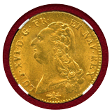 【SOLD】フランス 1787D 2ルイドール 金貨 ルイ16世 NNR MS63