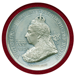 【SOLD】イギリス 1897年 ヴィクトリアメダル ホワイトメタル SPINK&SON SP62