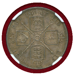 イギリス 1887年 フローリン 銀貨 ヴィクトリア ジュビリーヘッド NGC MS63