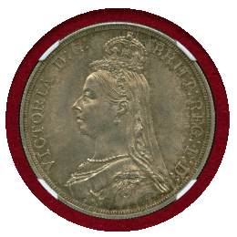 イギリス 1887年 クラウン 銀貨 ヴィクトリア ジュビリーヘッド NGC MS64