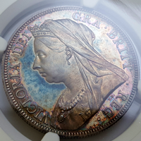 イギリス 1893年 1/2クラウン 銀貨 ヴィクトリア オールドヘッド NGC PF65CAMEO