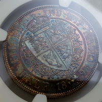 イギリス 1893年 1/2クラウン 銀貨 ヴィクトリア オールドヘッド NGC PF65CAMEO