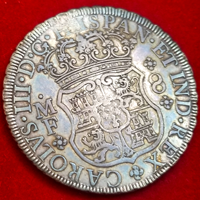 メキシコ 1770MF 8レアル 銀貨 ピラーダラー カルロス3世