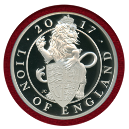 イギリス 2017年 ￡10(5オンス) 銀貨 クイーンズビースト ライオン PF70UC FS