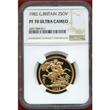 イギリス 1982年 2ソブリン 金貨 エリザベス2世ヤングバスト PF70UC