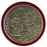 オランダ オーファーアイセル 1734年 デュカトン 銀貨 シルバーライダー AU DETAILS