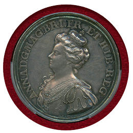 イギリス 1709年 銀メダル アン女王 マルプラケの戦い 戦勝記念 PCGS SP62