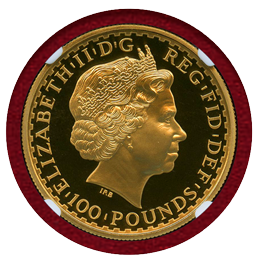 イギリス 2001年 100ポンド 金貨 ブリタニアとライオン NGC PF70UC