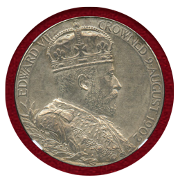 イギリス 1902年 銀メダル エドワード7世戴冠記念 NGC MS61