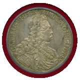 神聖ローマ帝国 オーストリア 1721年 ターラー 銀貨 カール6世 PCGS MS63