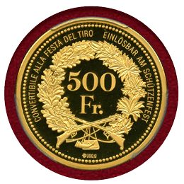 【SOLD】スイス 2016年 500フラン金貨 ゴッタルドベーストンネル開通記念 PR69DCAM
