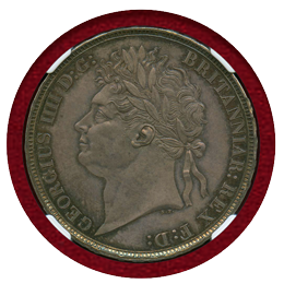 イギリス 1822年 クラウン 銀貨 ジョージ4世 SECUNDO NGC MS63+