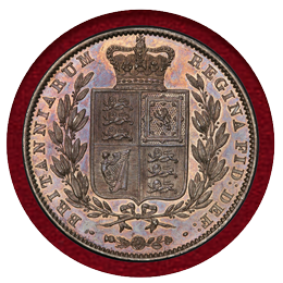【SOLD】イギリス 1840年 1/2クラウン 銀貨 ヴィクトリア ヤング PCGS MS63