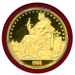 スイス ルツェルン 1988年 1/10オンス 金貨 嘆きのライオン PCGS PR68DCAM