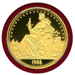 スイス ルツェルン 1988年 1/4オンス 金貨 嘆きのライオン PCGS PR69DCAM