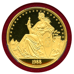スイス ルツェルン 1988年 1/2オンス 金貨 嘆きのライオン PCGS PR68DCAM