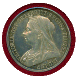 イギリス 1893年 クラウン 銀貨 ヴィクトリア オールドヘッド PCGS PR61