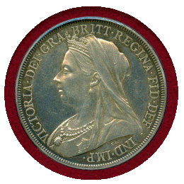イギリス 1893年 クラウン 銀貨 ヴィクトリア オールドヘッド PCGS PR61
