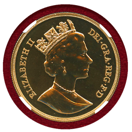 イギリス 1987年 5ポンド 金貨 エリザベス2世 St.George MS69DPL