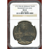 ドイツ フランクフルト 1772PCB ターラー 銀貨 都市景観 NGC MS62