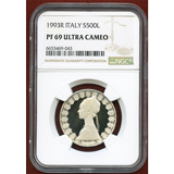 イタリア 1993R 500リレ 銀貨 コロンブスの船 NGC PF69UC