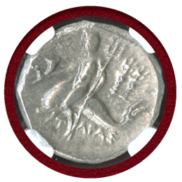 古代ギリシャ カラブリア 紀元前 280-240 Didrachum 銀貨 Ch AU
