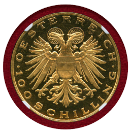 オーストリア 1936年 100シリング 金貨 マドンナ NGC PL63