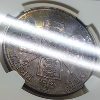 イギリス 1887 2フローリン 銀貨 ヴィクトリア ジュビリー ARABIC 1 NGC PF64