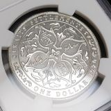 【SOLD】英海峡植民地 1920年 プルーフ ダラー銀貨 ジョージ5世 PF66 RESTRIKE