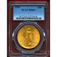 アメリカ 1924年 20ドル 金貨 セントゴーデンス PCGS MS65+
