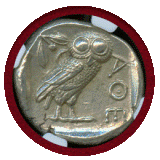 【SOLD】古代ギリシャ アッティカ アテネ 440-404BC 4ドラクマ 銀貨 フクロウ MS