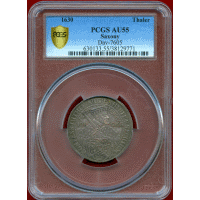 【SOLD】ドイツ ザクセン 1630年 ターラー銀貨 ヨハン・ゲオルク1世 PCGS AU55