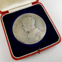 イギリス 1937年 銀メダル ジョージ6世/エリザベス