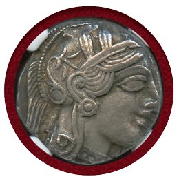 古代ギリシャ アッティカ 440-404BC 4ドラクマ 銀貨 フクロウ NGC XF