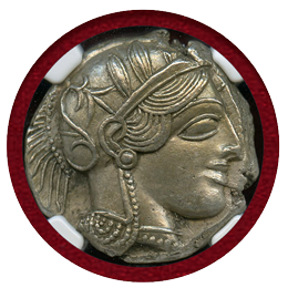 【SOLD】古代ギリシャ アテネ 440-404BC 4ドラクマ 銀貨 フクロウ CH AU