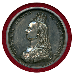 【SOLD】イギリス 1887年 銀メダル ヴィクトリア女王即位50周年記念 PCGS SP58