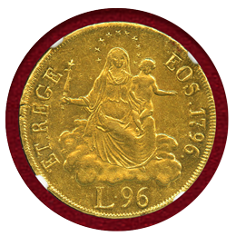 【SOLD】イタリア ジェノア 1797年 96リレ 金貨 聖母子像 NGC MS61