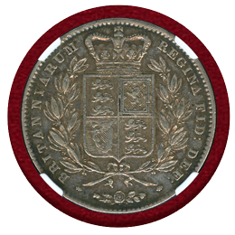 イギリス 1844年 クラウン銀貨 ヴィクトリア ヤングヘッド 8Point NGC XF45