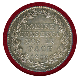 スイス チューリッヒ 1813B 40バッツェン 銀貨 紋章 PCGS MS64