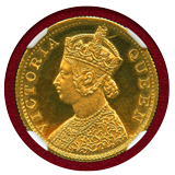 英領インド 1870CM 10ルピー 金貨 リストライク ヴィクトリア NGC PF63CAM