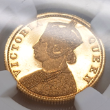 英領インド 1870CM 10ルピー 金貨 リストライク ヴィクトリア NGC PF63CAM