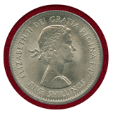 イギリス 1960年 クラウン 白銅貨 エリザベス2世 PCGS MS63