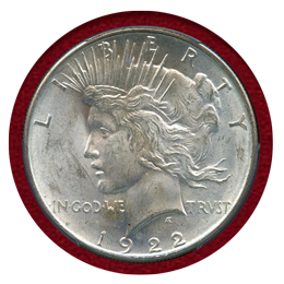 アメリカ 1922 $1 銀貨 ピースダラー PCGS MS64