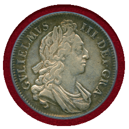 イギリス 1696年 クラウン 銀貨 ウィリアム3世 PCGS AU50