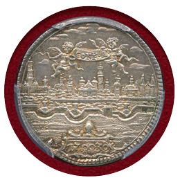 ドイツ アウグスブルク 1730年 ダカットパターン銀貨 都市景観 PCGS SP64