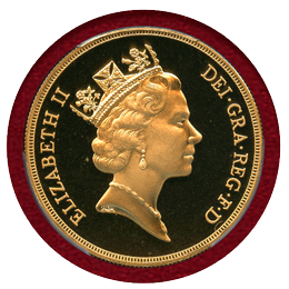 イギリス 1995年 5ポンド 金貨 エリザベス2世 PCGS PR70DCAM